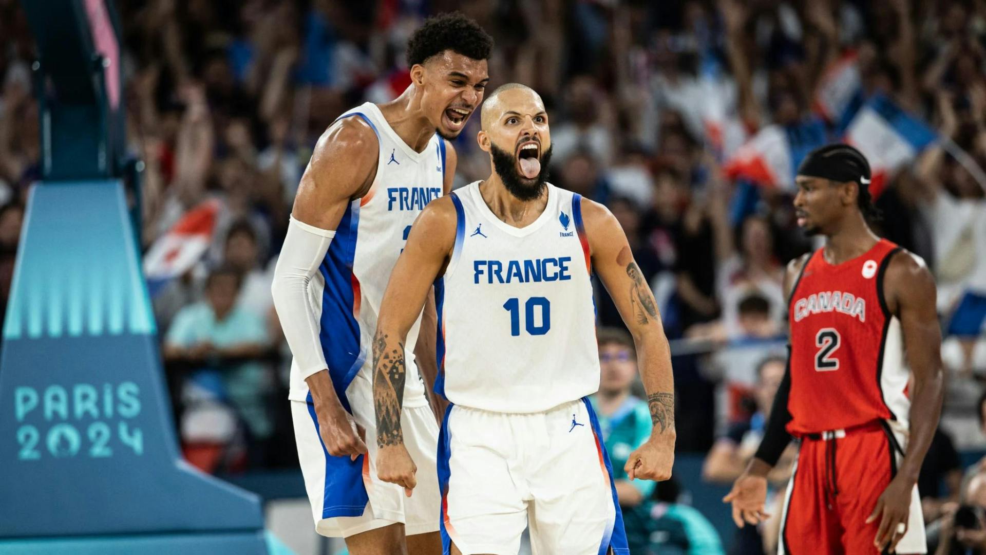 Evan Fournier takes over in the 4th as France stuns Canada to enter Paris 2024 semis